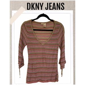 2/$30 DKNY Blouse Tunic Boho Missoni Print style Size S